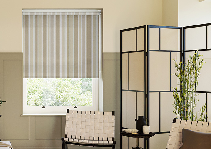 Riviera Stripe, Caramel - Twist&Fit Roller Blind - Image 3